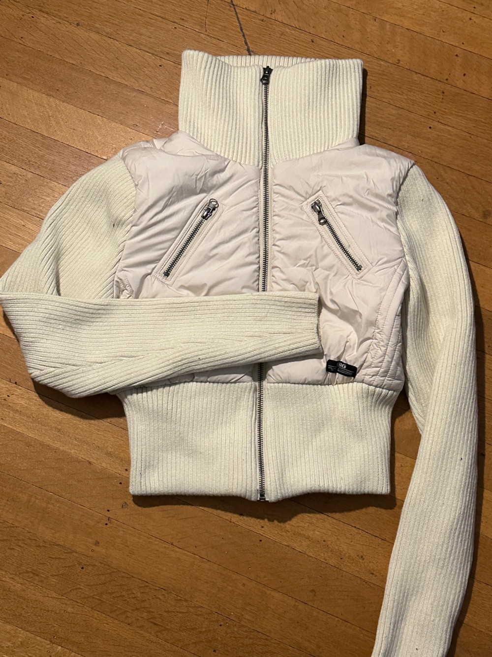 BDG Cream Puffer Bomber Jacket